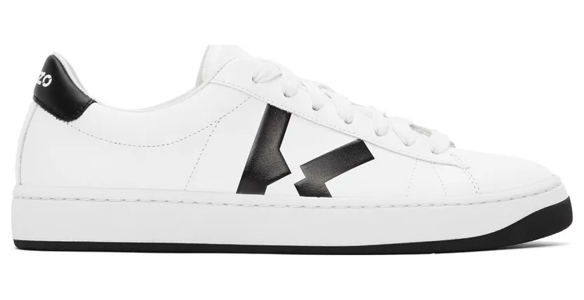 Kenzo White K-Logo Kourt Sneakers (FA62SN170L50)