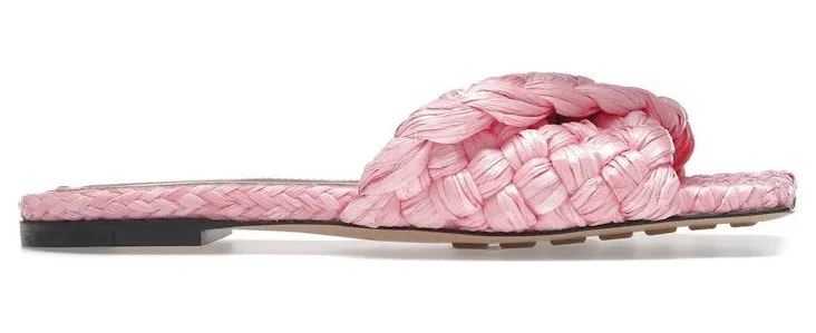 Bottega Veneta Raffia Stretch Flat Sandals Blossom (652860V0GM05657)