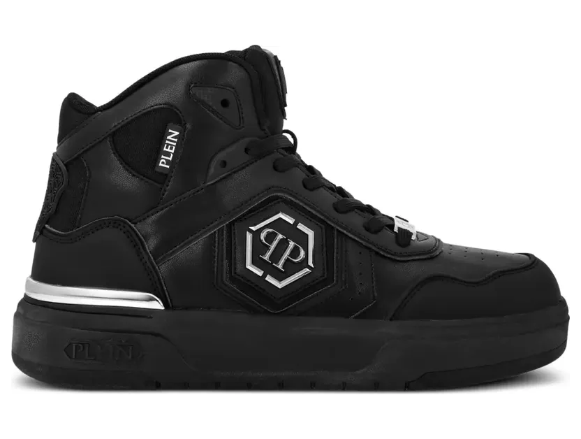 Philipp Plein High-Top-Sneakers mit Einsätzen – Schwarz (SAESUSC0765PTE120N)