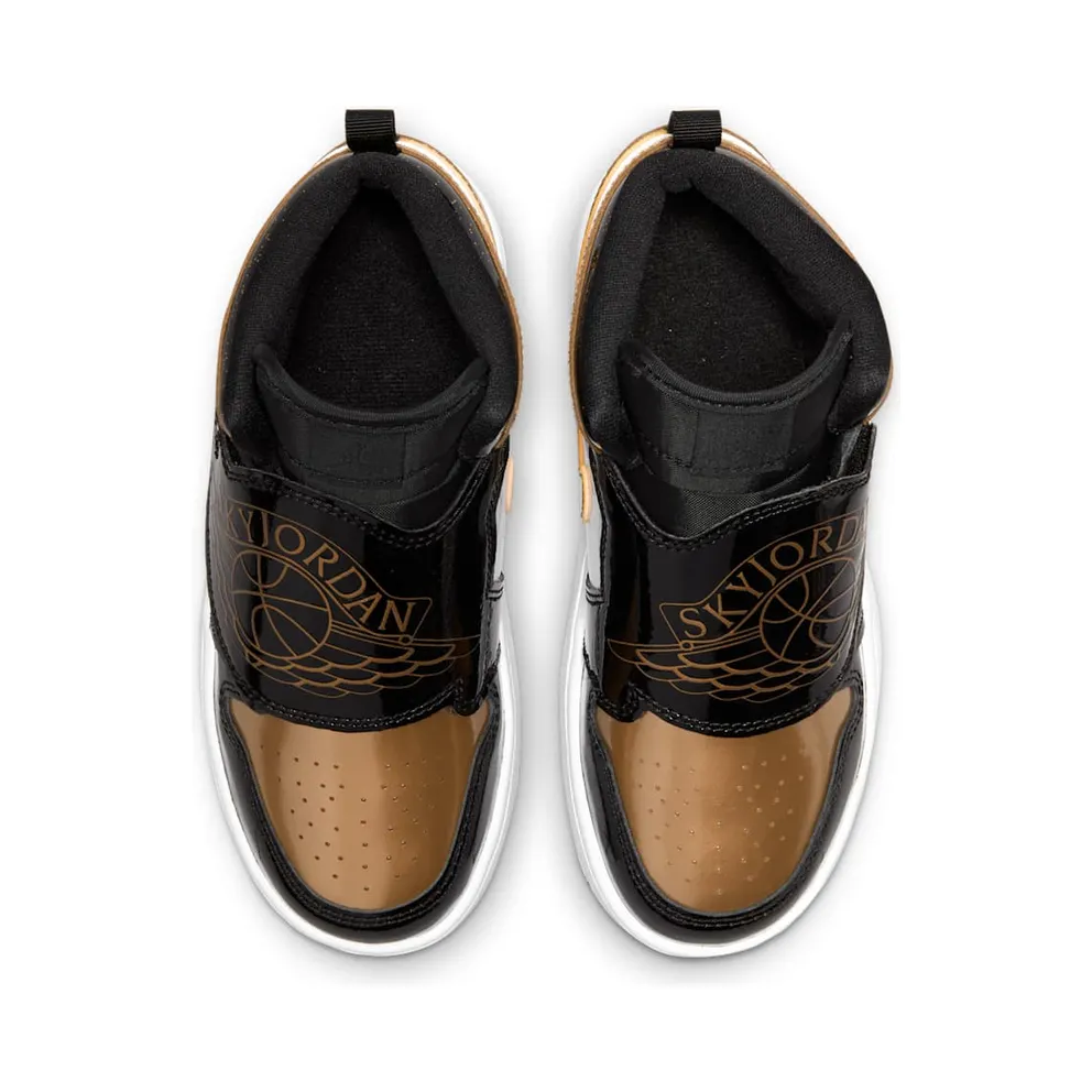 Sky Jordan 1 Mid Black Metallic Gold White (DV6069-071)