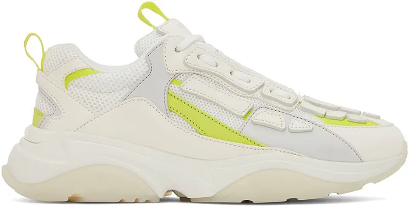 AMIRI White & Yellow Bone Runner Low-Top Sneakers (PF22MFS001-780)