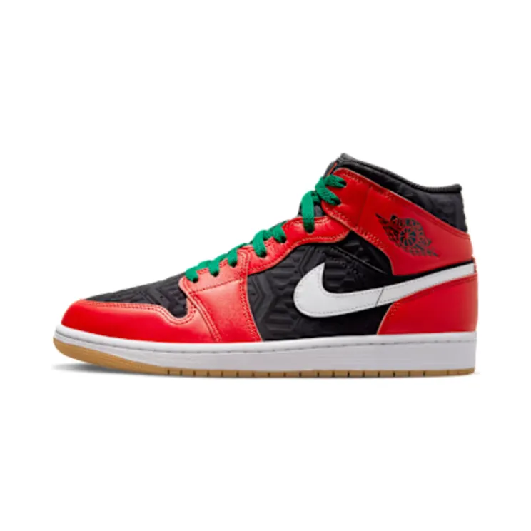 Air Jordan 1 Mid Christmas 2022 “Black / White / Malachite / Fire Red” (DQ8417-006)