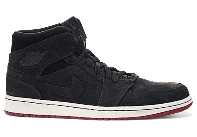 Jordan 1 Mid Nouveau Black Red (629151-001)