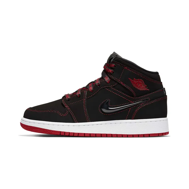 Air Jordan 1 Mid GS Fearless – “Black / White / Gym Red” (CU6617-062)