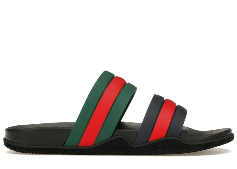 Gucci Agrado Grg Rubber Slide Black Blue Green Red (692381 J8710 8499)