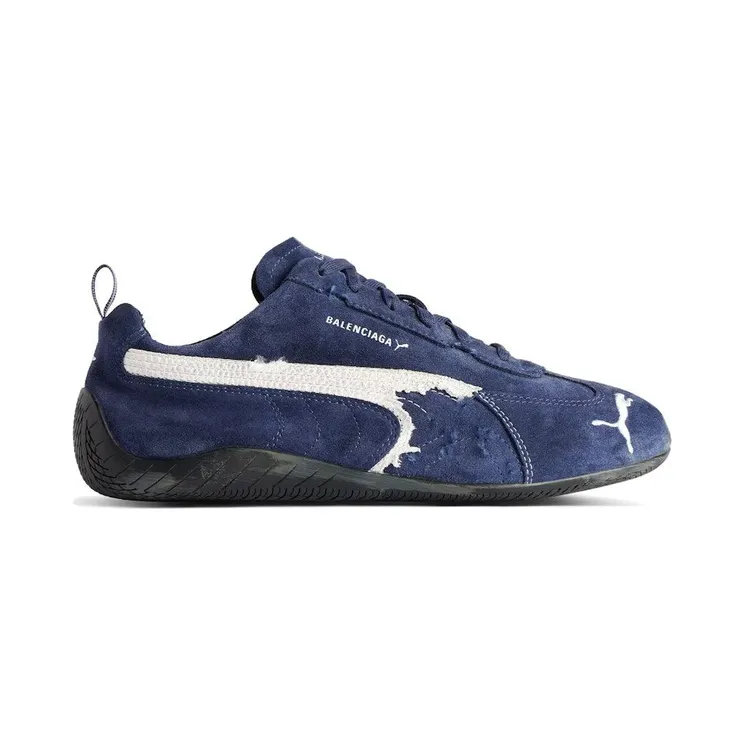 Balenciaga x Puma Speedcat Suede Distressed Navy White (847146 WSDSD 4191)