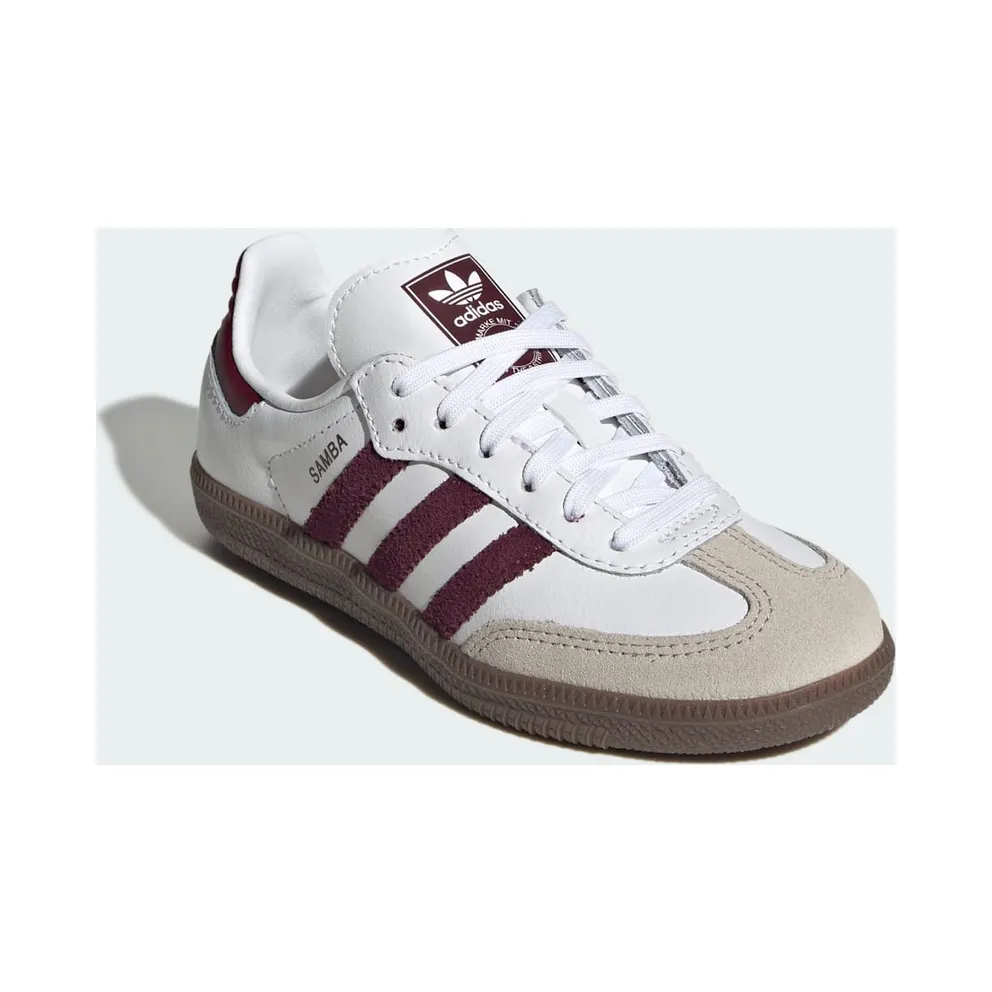Adidas SAMBA OG Shoes Cloud White / Maroon / Gum (KZ8682)