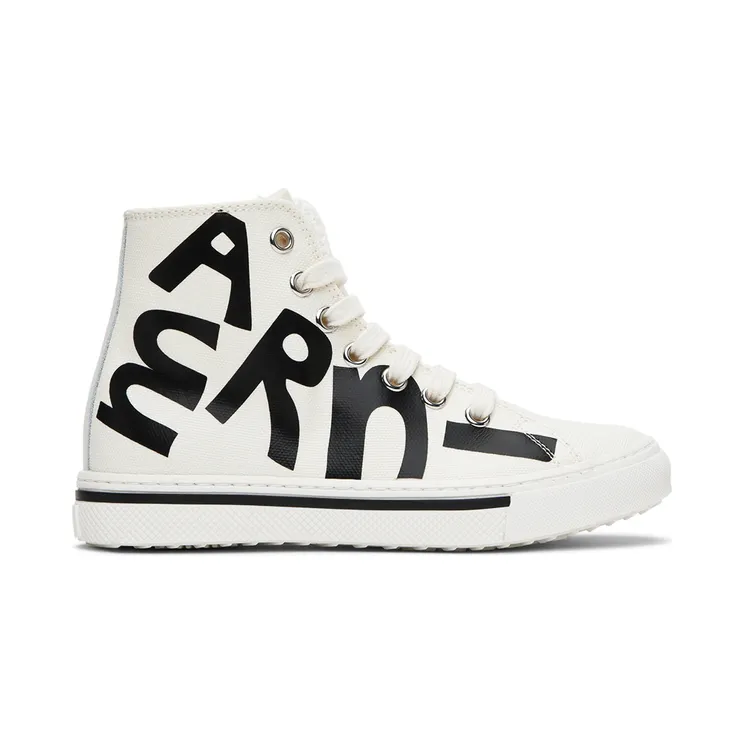 Marni Kids Off-White Logo High Sneakers (70399)