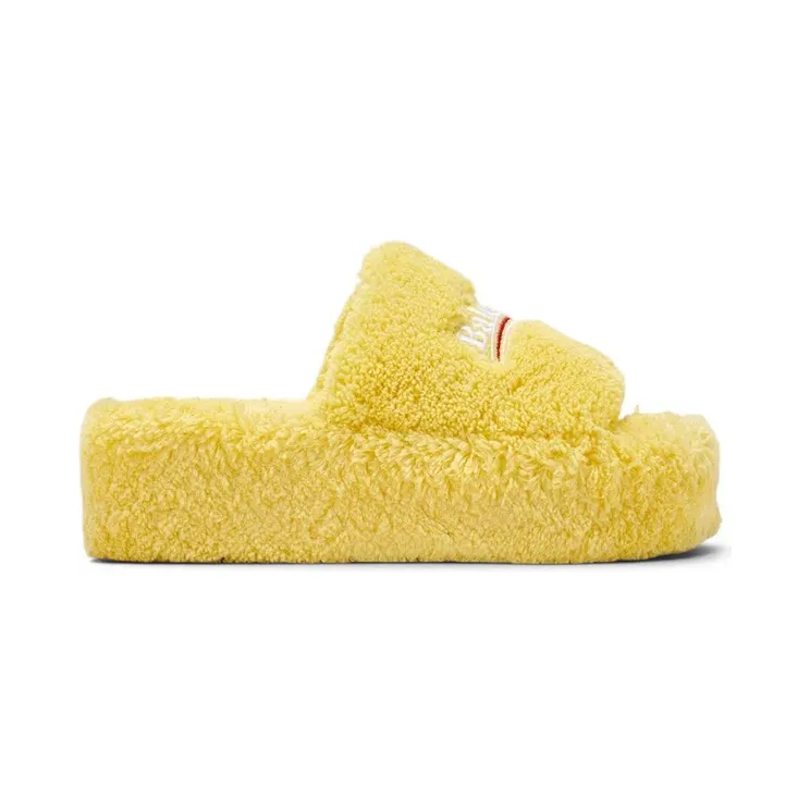 Balenciaga Furry Platform Sandal Yellow (762826W8TA17096)