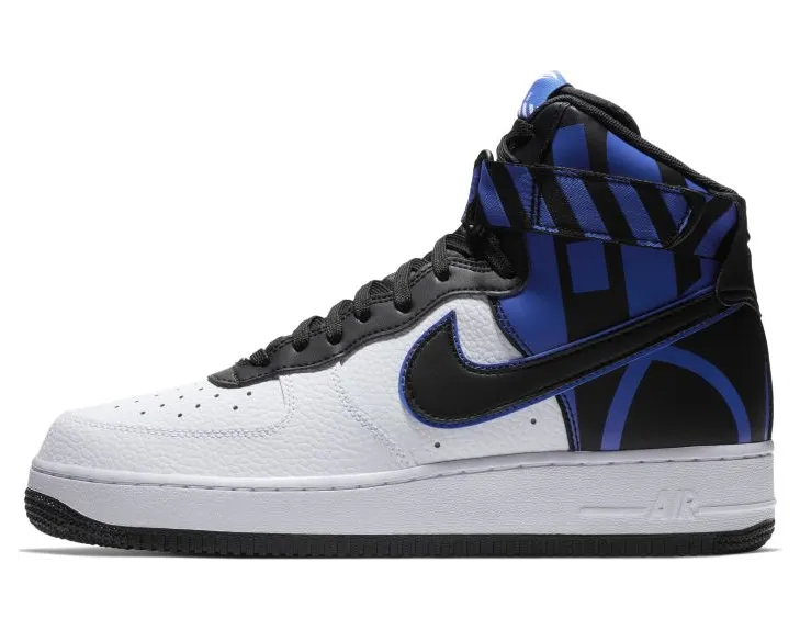 Nike Air Force 1 High Force Logo White Black Royal