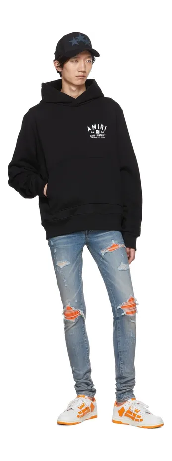 AMIRI White & Orange Skel Top Low Sneakers (PF22MFS003-178) (5)