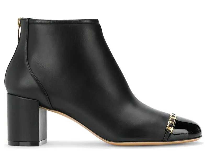 Ferragamo Vara Chain Detail Booties Black (01P057704006)