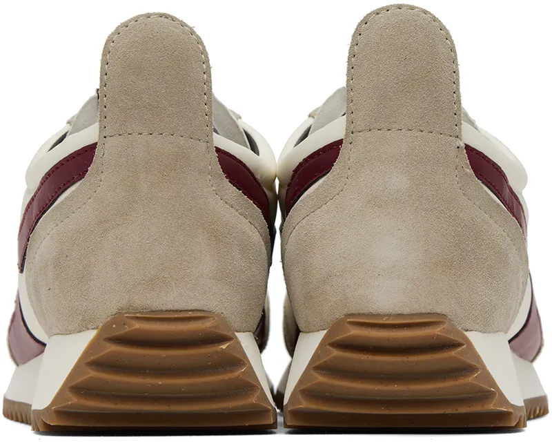 rag & bone Off-White & Burgundy Retro Runner (MGF22FF001PU1)