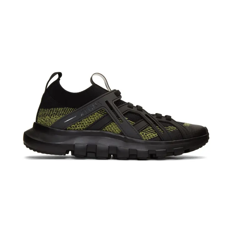 Z Zegna Black and Yellow TechMerino Sneakers (LHTPU A4415X)