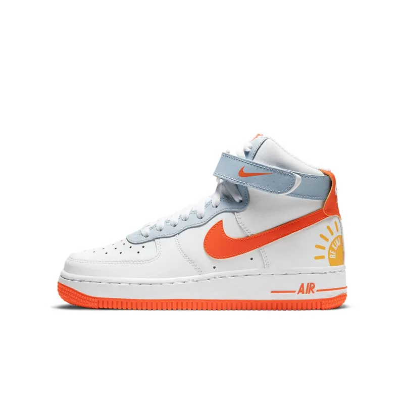Nike Air Force 1 High Kindness Day 2020 (GS) White/Light Armory Blue Heather-Laser Orange-Electro Orange (DC2198-100)