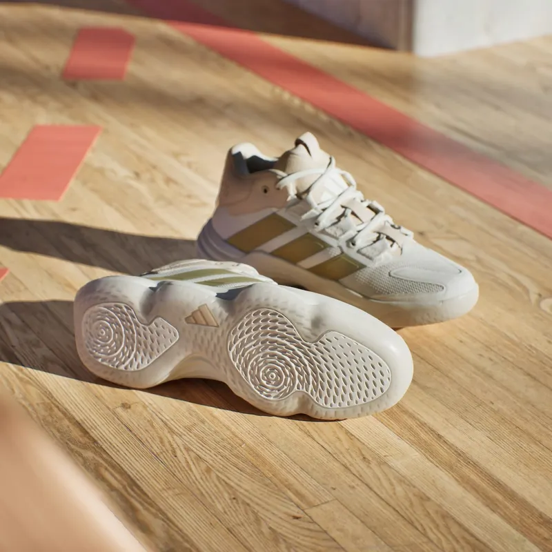 Adidas Court Stabil Indoor Sneakers Off White / Gold Metallic / Crystal Sand (JP9833)