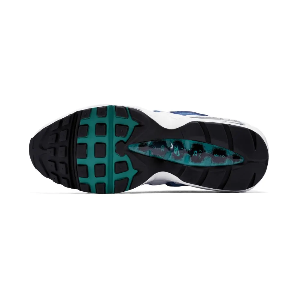Nike Air Max 95 White Slate Blue White/Emerald Green-Court Blue-New Slate (554970-131)