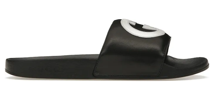 Gucci Slide Interlocking G Leather Black (W) (645770 0R0F0 1071)