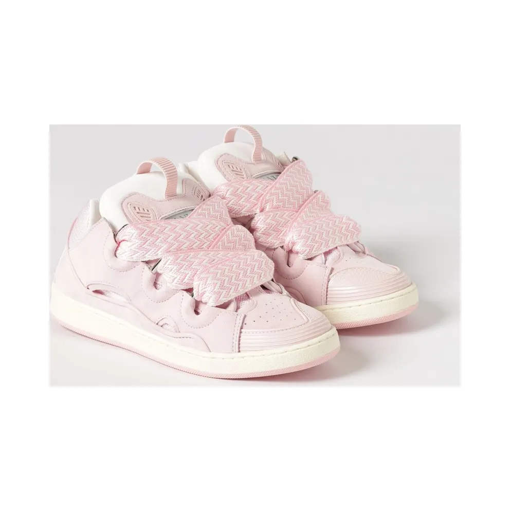 Lanvin Curb Suede and Mesh Sneakers Pink (N3046544F)