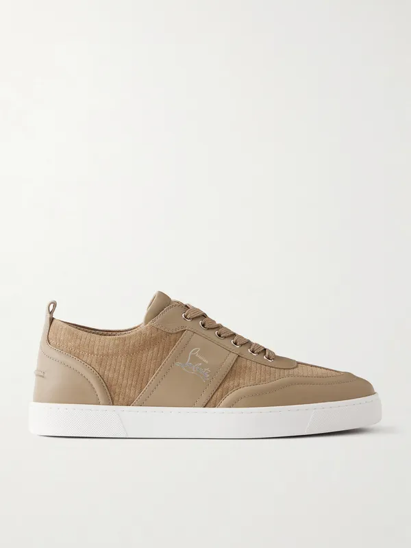 Christian Louboutin Retero Leather-Trimmed Suede Beige (3260722)