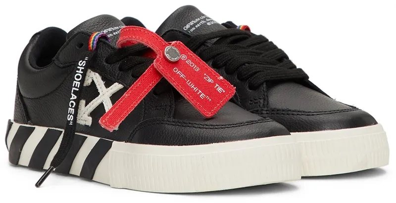 Off-White Kids Black & White Calfskin Vulcanized Low (OBIA004F21LEA0011001)