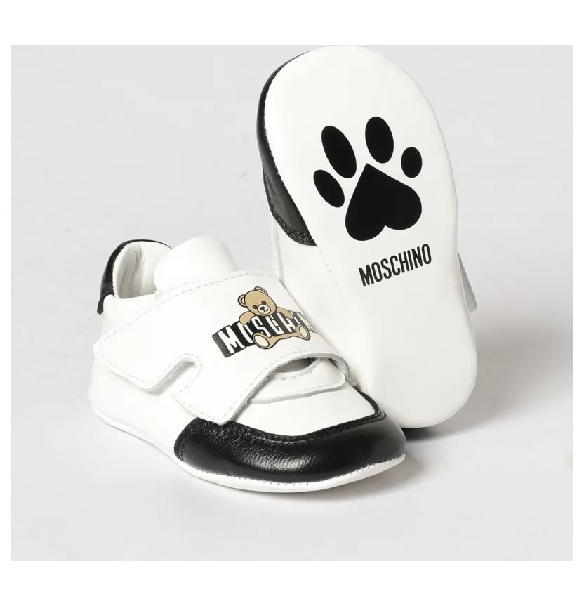 Moschino Leather Sneakers with Logo Print White (8289201)