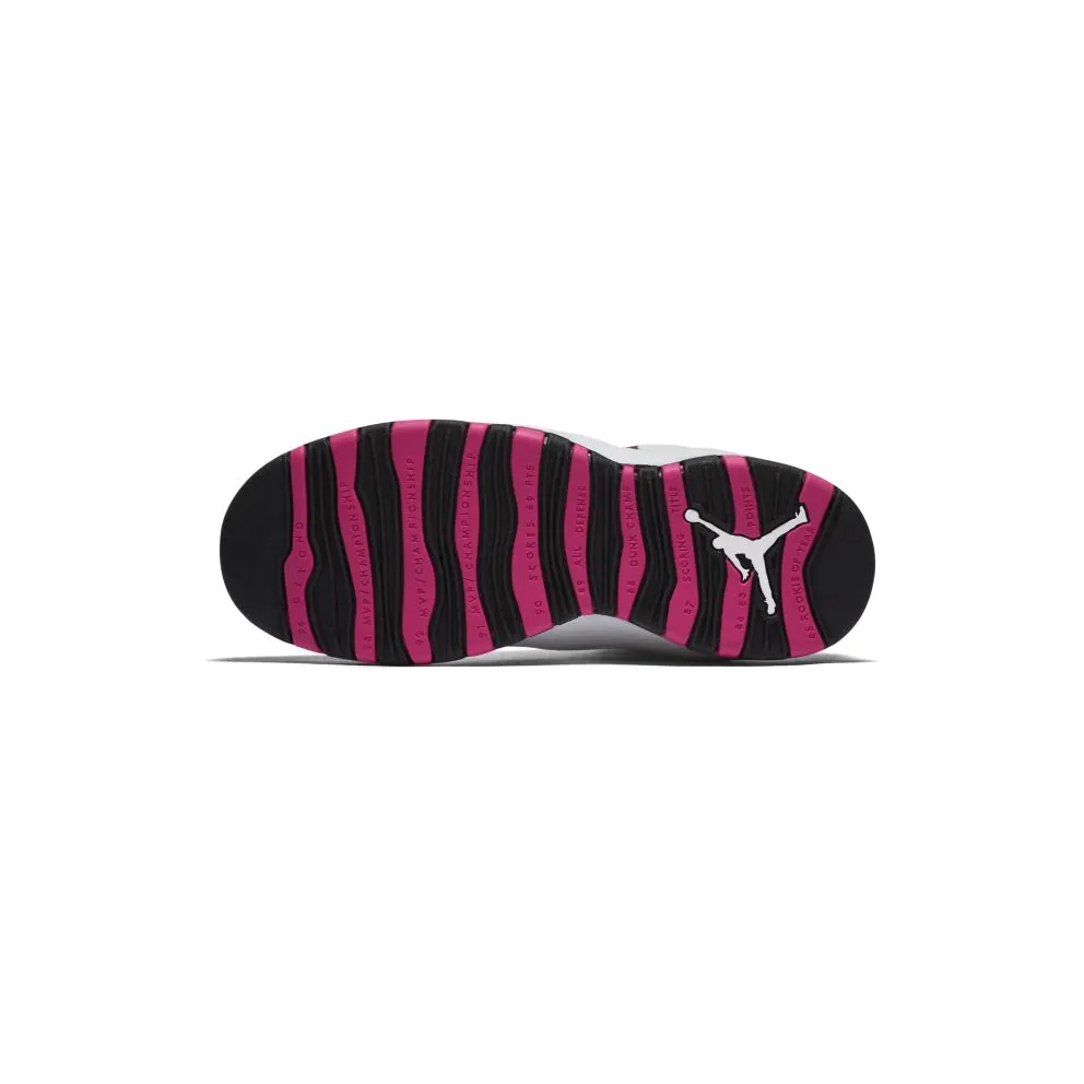 Jordan 10 Retro Vivid Pink (GS) Pure Platinum/Black-Vivid Pink (487211-008)