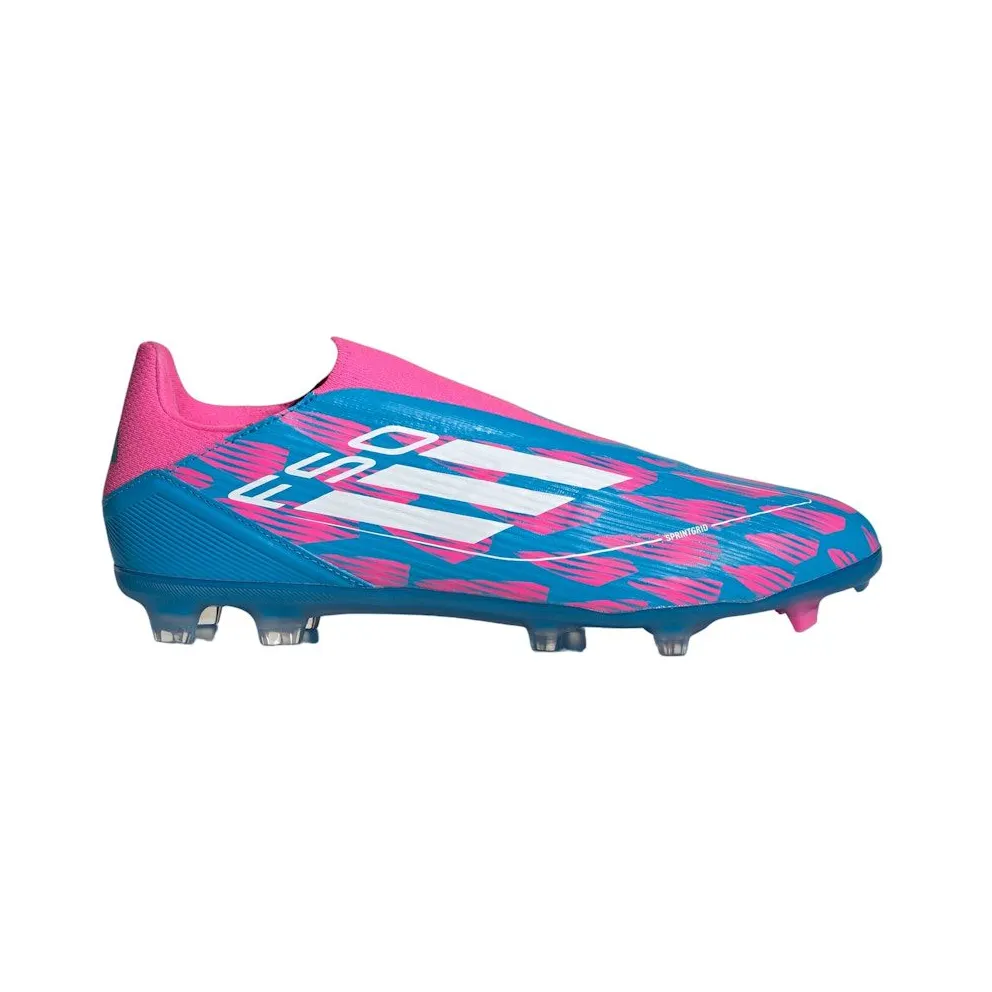 adidas F50 League Laceless Firm/Multi-Ground Solar Blue Cloud White Solar Pink (IH8051)