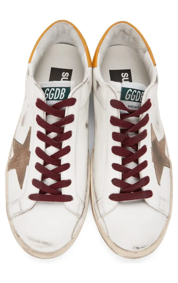 Golden Goose Super-Star White Yellow Burgundy Snakeskin Patch (GMF00101F00202510766) (5)