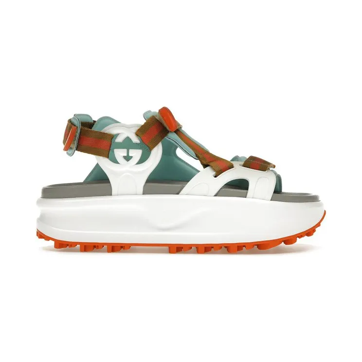 Gucci Colour Block Platform Sandal White Blue Orange (695461 9B310 3961)