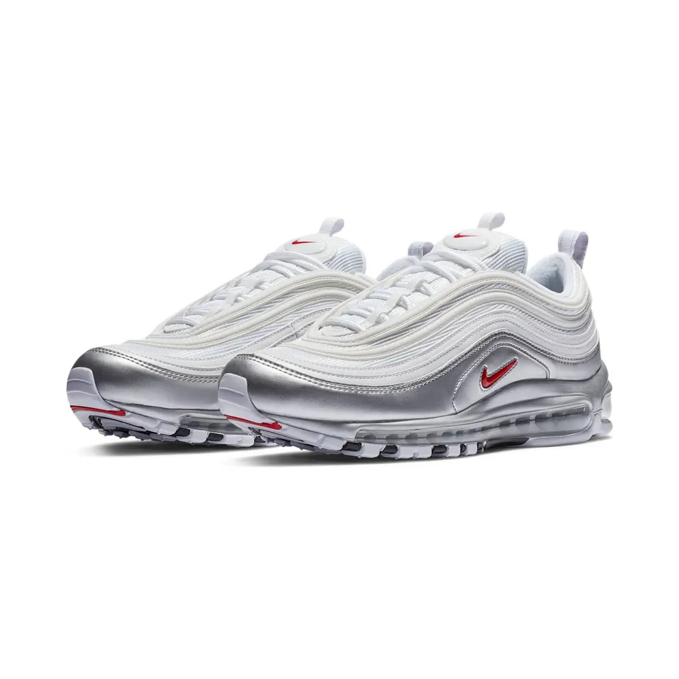Nike Air Max 97 Silver White White/Varsity Red-Metallic Silver-Black (AT5458-100)