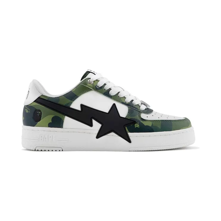 A Bathing Ape Bape Sta Low OS #1 Color Camo Green White (1L30-191-308-GRN)