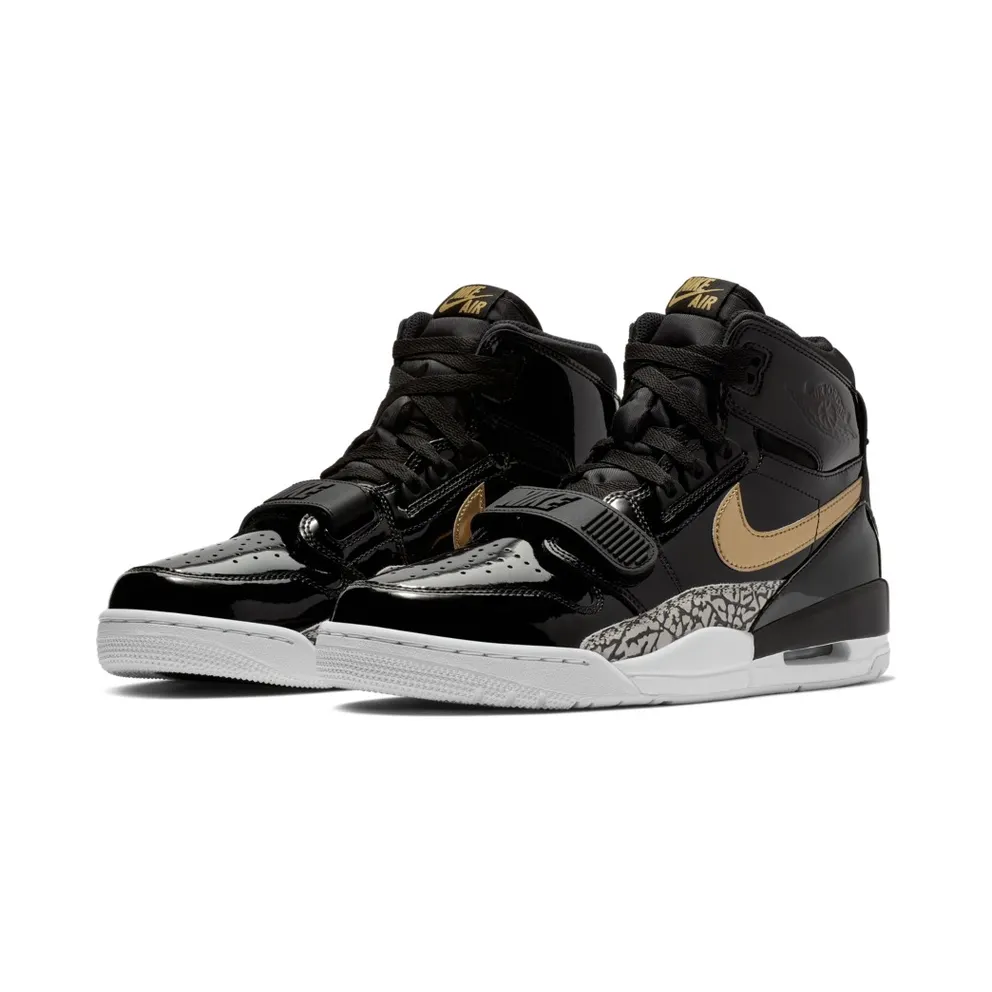 Jordan Legacy 312 Black Gold Patent Black/Metallic Gold-White (AV3922-007)