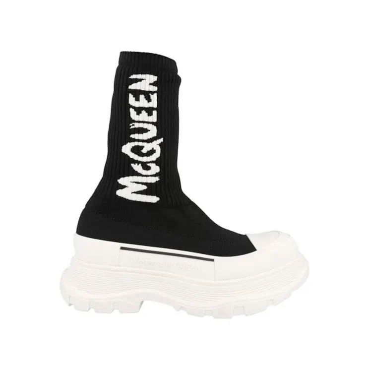 Alexander McQueen Tread Slick Boot Ribbed Black White (708096W4U511041)