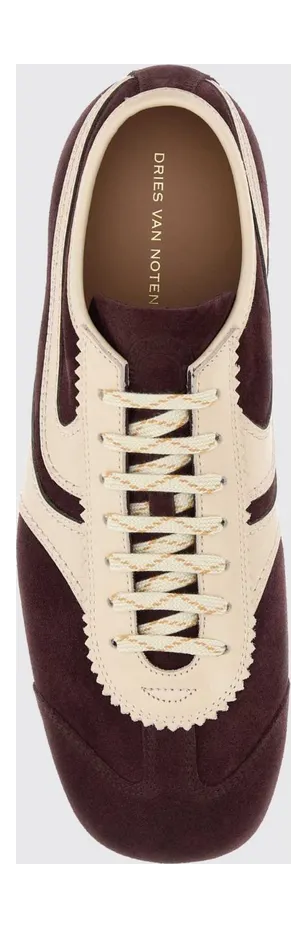 Dries Van Noten Bicolor Low-Top Sneakers in Smooth and Suede Leather Violet (2620217000132402) (2)
