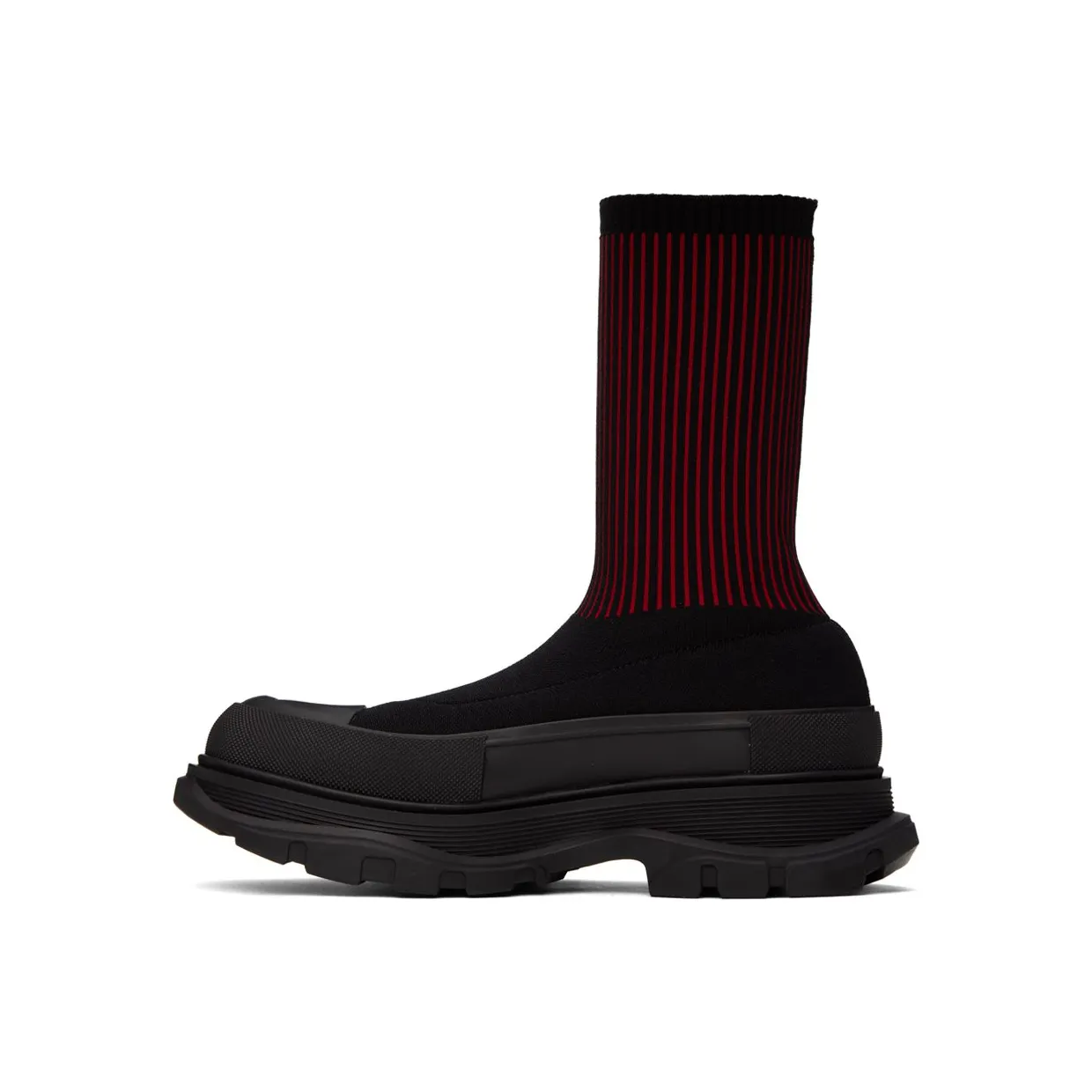 Alexander McQueen Black & Red Graffiti Tread Slick High-Top 1550 BLK/WEL.RED/WHI (705671W4UD1) (3)