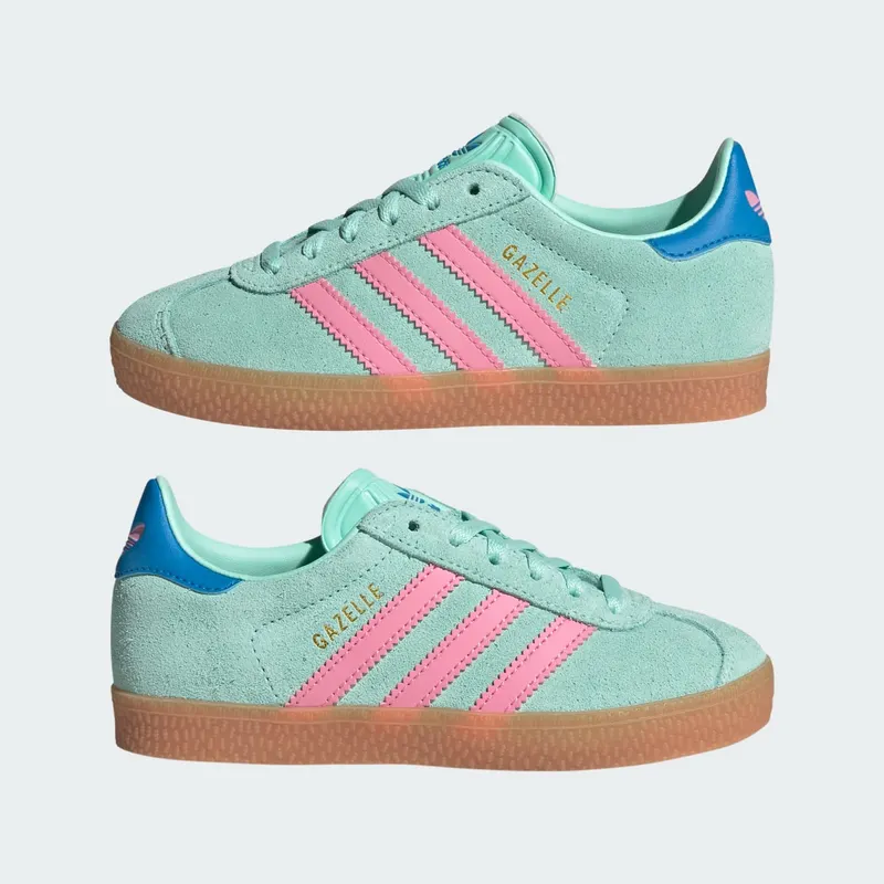 Adidas Gazelle Kids Clear Mint / Bliss Pink / Bright Blue (JP7130)