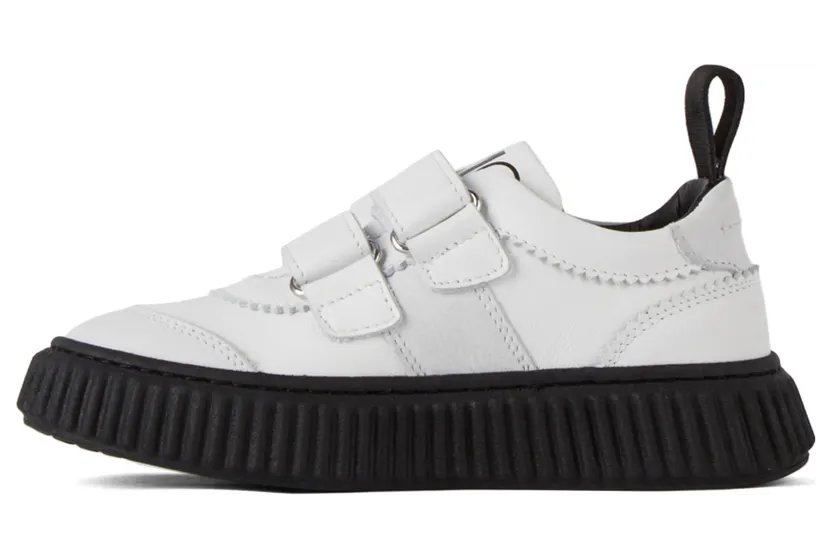 MM6 Maison Margiela Kids White Velcro Low Sneakers (68976) (3)