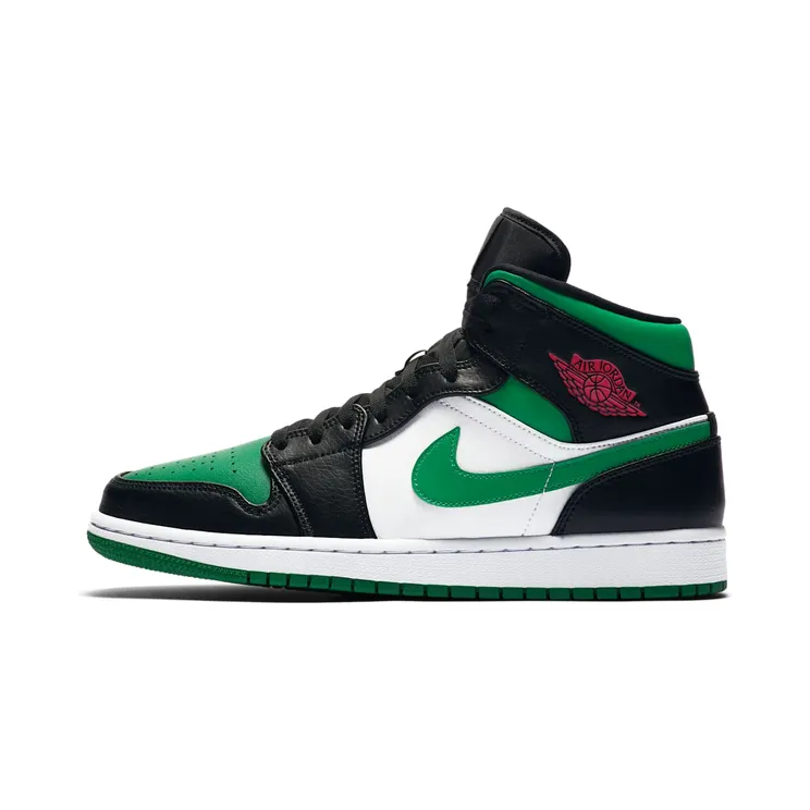 Air Jordan 1 Mid Green Toe “Black / White / Gym Red / Pine Green” (554724-067)