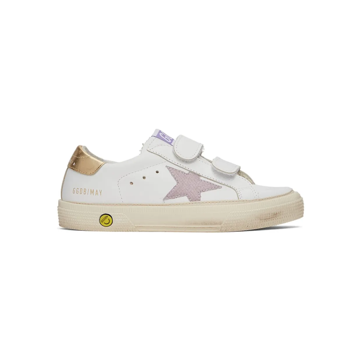 Golden Goose Kids White & Pink Check Star May School Sneakers (GYF00198.F001995.10761)