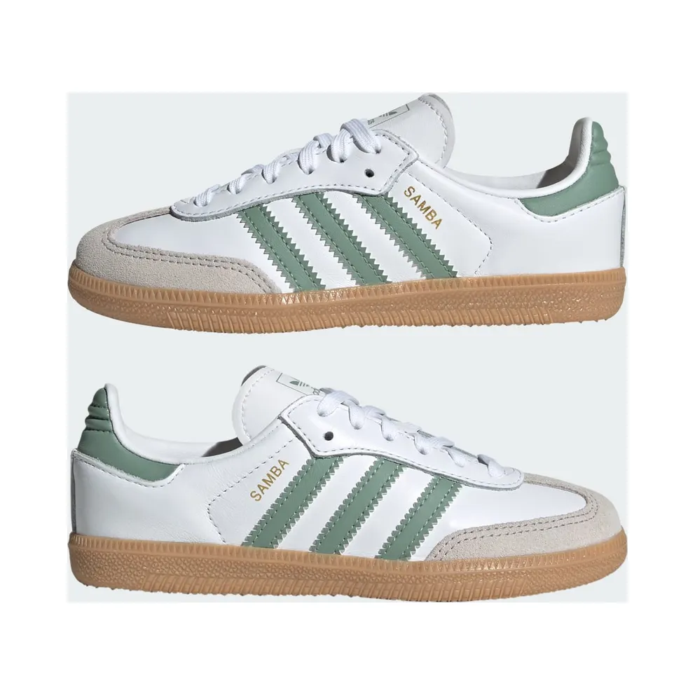 Adidas Samba OG Kids Cloud White / Silver Green / Gum (JP5483)