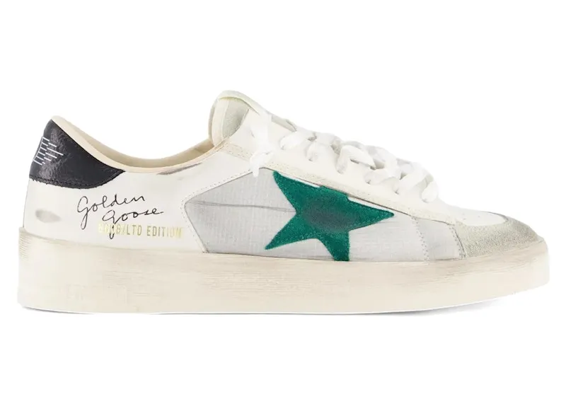 Golden Goose Stardan White Silver Black Green (GMF00333.F006908.82873)