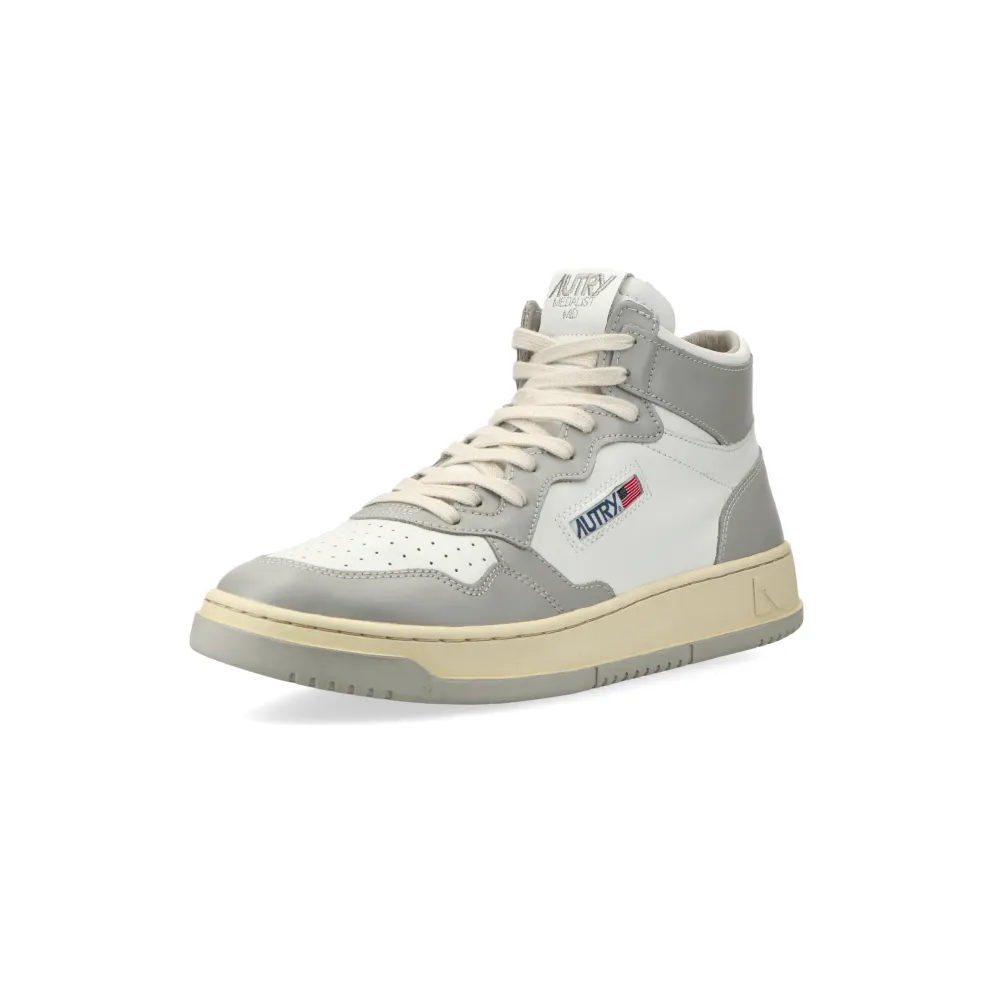 Autry Medalist Mid W (Grey / White) – AUMWWB10