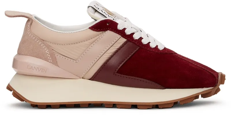 Lanvin Burgundy & Pink Suede Bumpr (FW-SKBRUC-SUNY-H21)