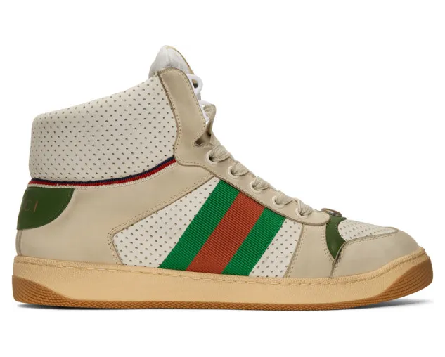 Gucci White Screener High-Top Sneakers (563485 0YI30)