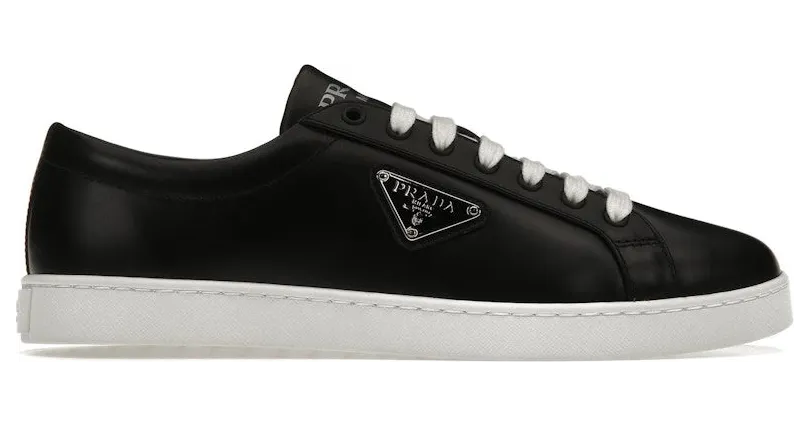 Prada Brushed Sneakers Leather Black White (2EE376_3F0E_F0632)