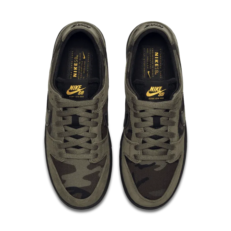 Nike SB Dunk Low Skate Camo Medium Olive/Black-Gum Light Brown (854866-209)