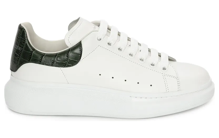 Alexander McQueen Oversized White Forest Green Embossed Croco (625162WIAFX9448)