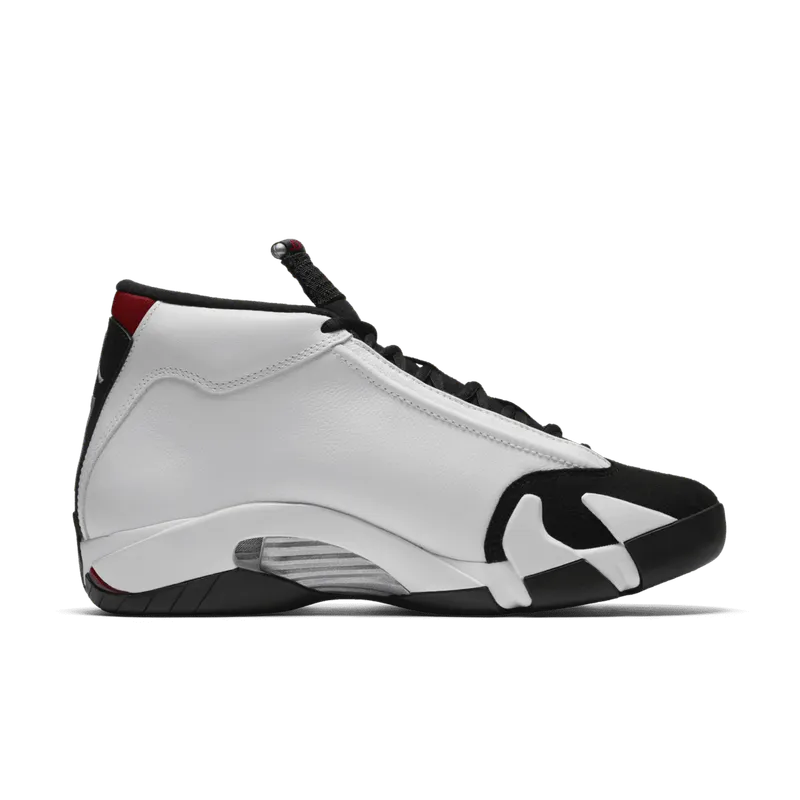 Jordan 14 Retro Black Toe (2014) White/Black-Varsity Red-Metallic Silver (487471-102)