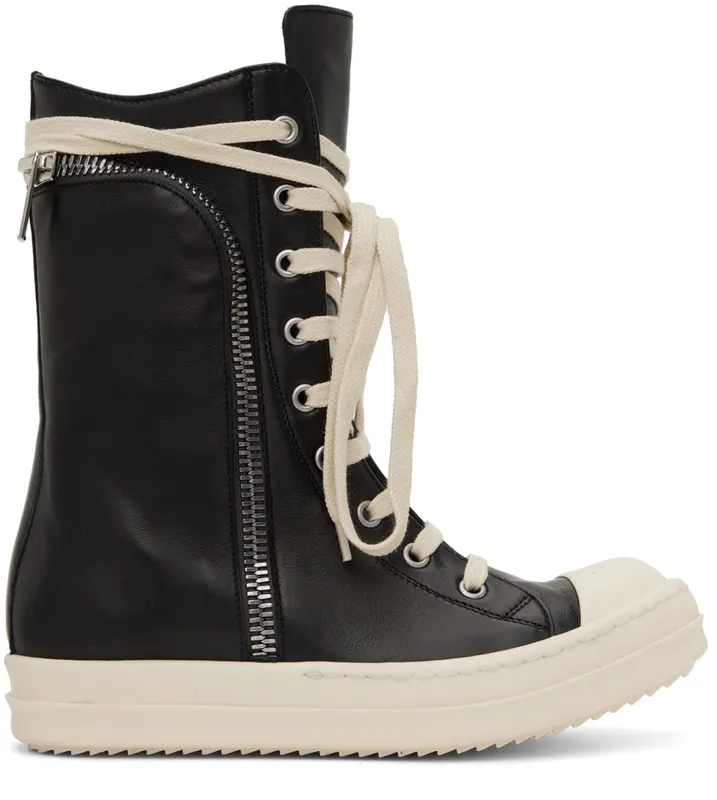Rick Owens Black High Pocket Sneakers (RP02B6896 LPO)